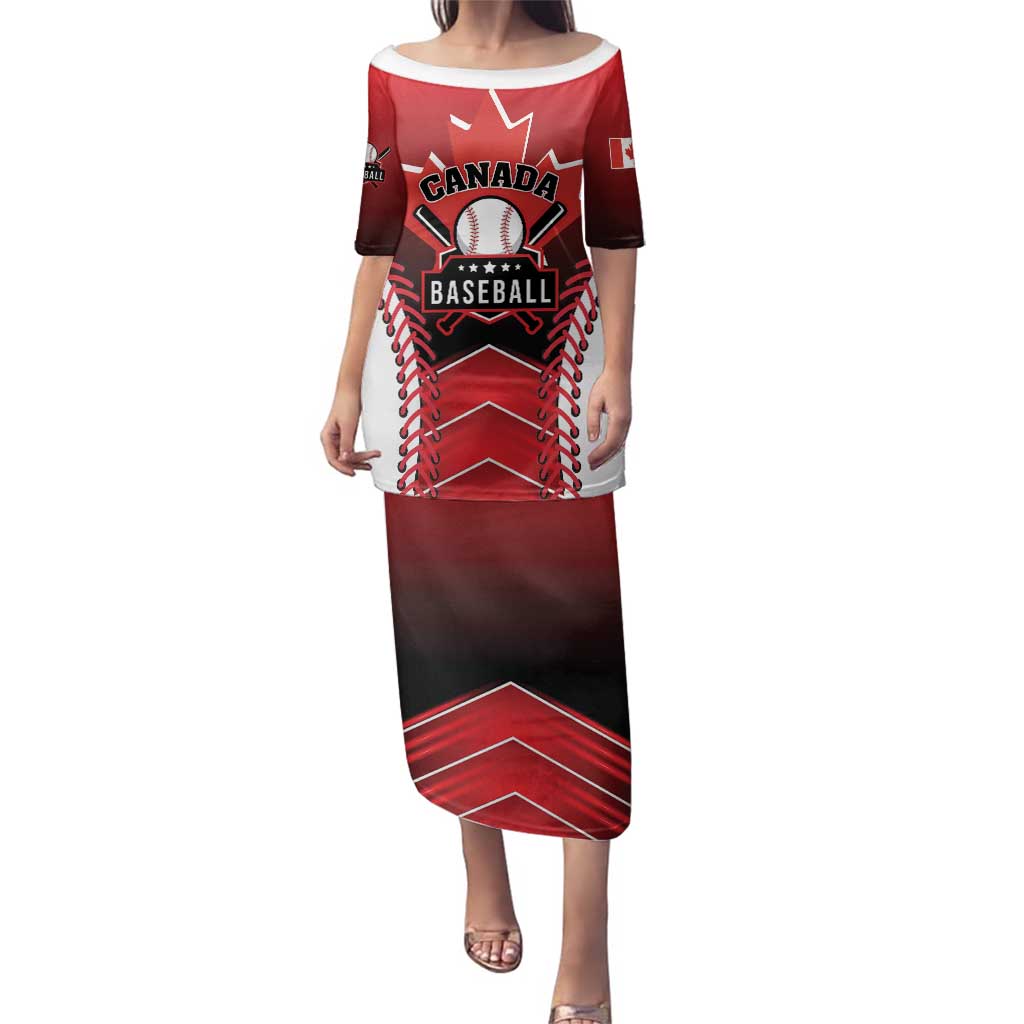 Custom Canada Baseball Family Matching Puletasi and Hawaiian Shirt Go Champion The Maple Leaf