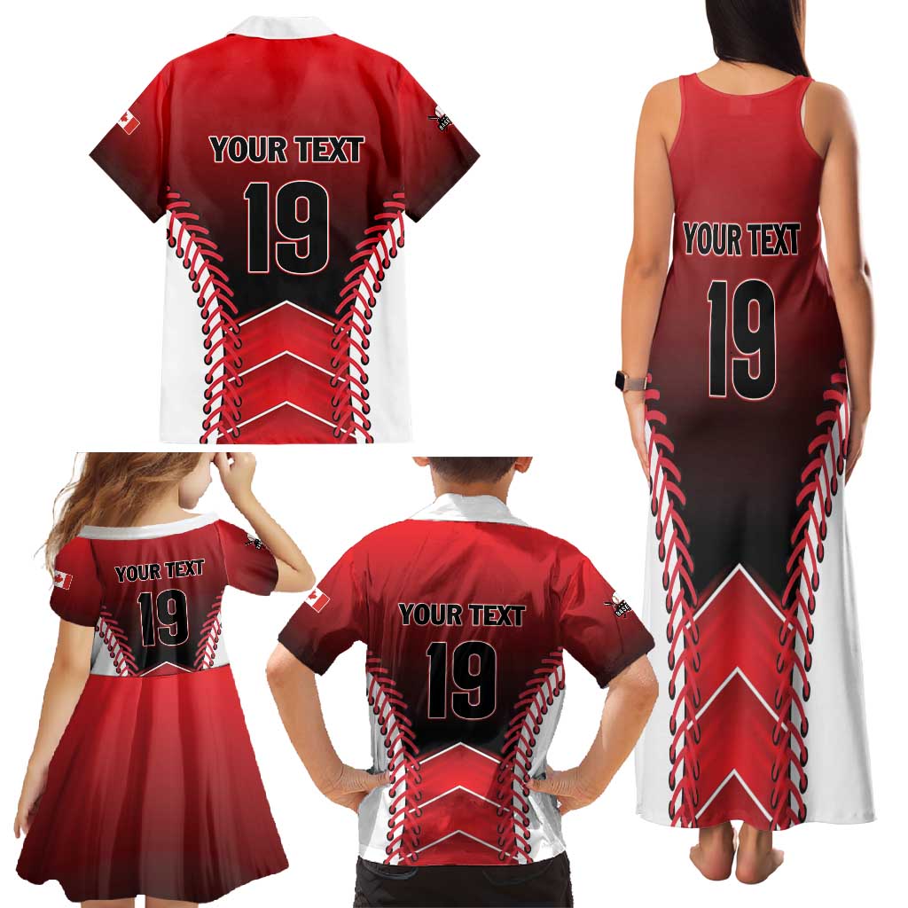 Custom Canada Baseball Family Matching Tank Maxi Dress and Hawaiian Shirt Go Champion The Maple Leaf