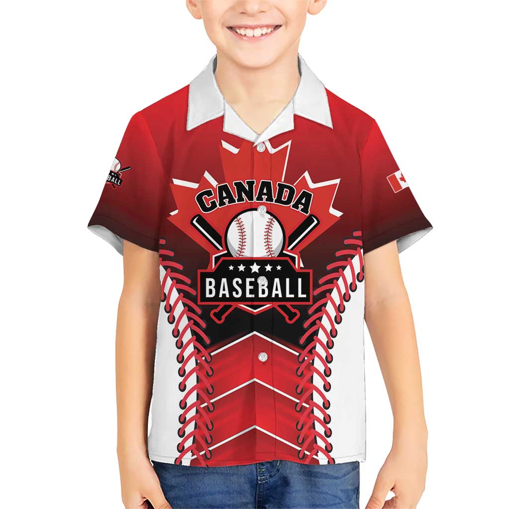 Custom Canada Baseball Kid Hawaiian Shirt Go Champion The Maple Leaf