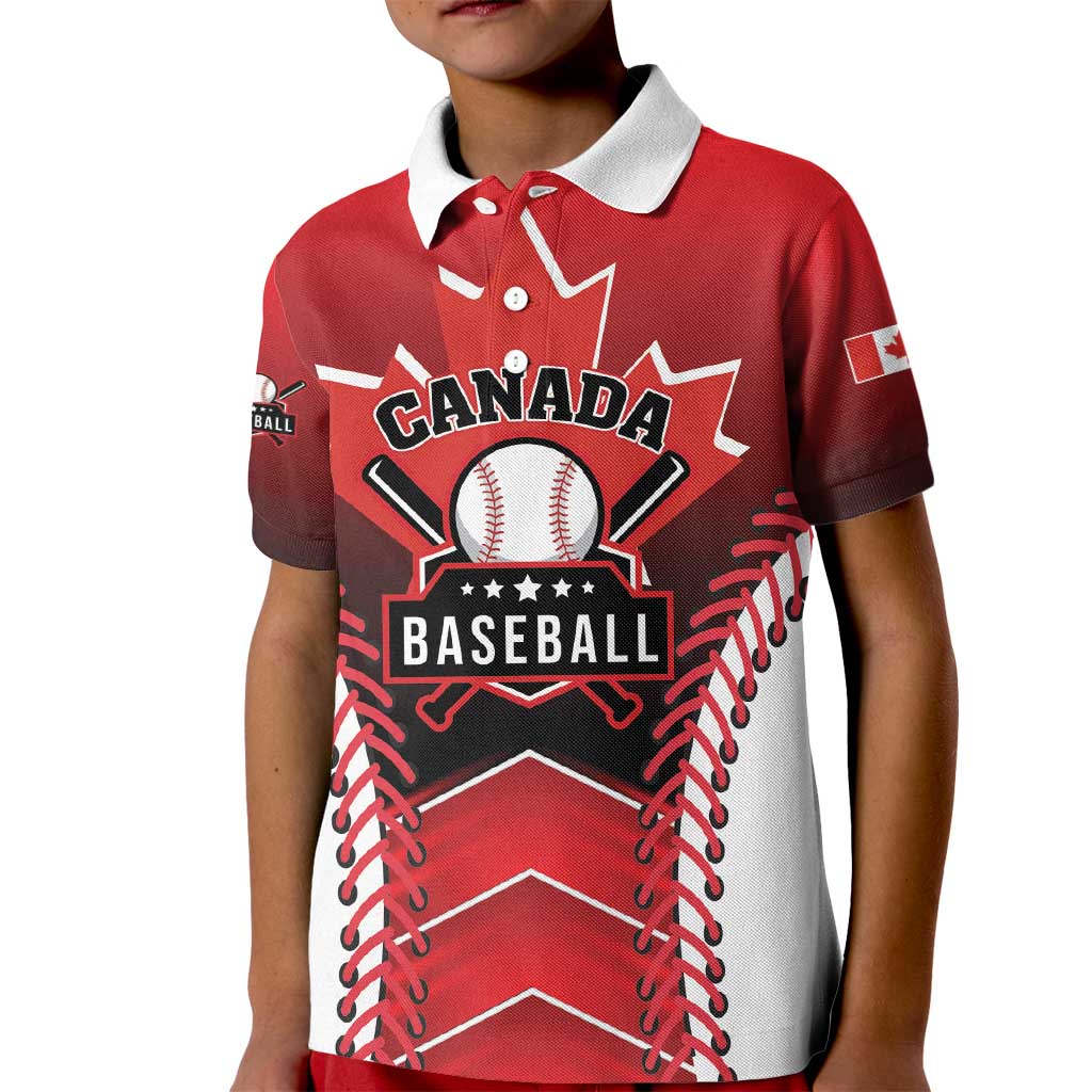 Custom Canada Baseball Kid Polo Shirt Go Champion The Maple Leaf