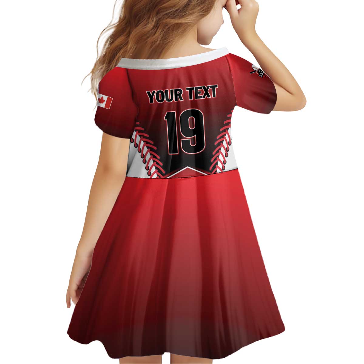 Custom Canada Baseball Kid Short Sleeve Dress Go Champion The Maple Leaf