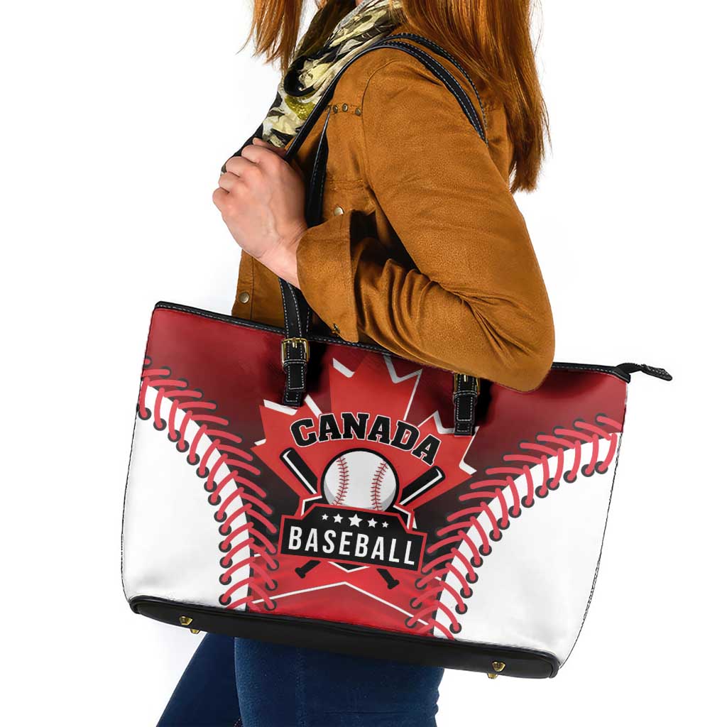 Canada Baseball Leather Tote Bag Go Champion The Maple Leaf