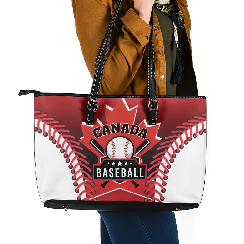 Canada Baseball Leather Tote Bag Go Champion The Maple Leaf