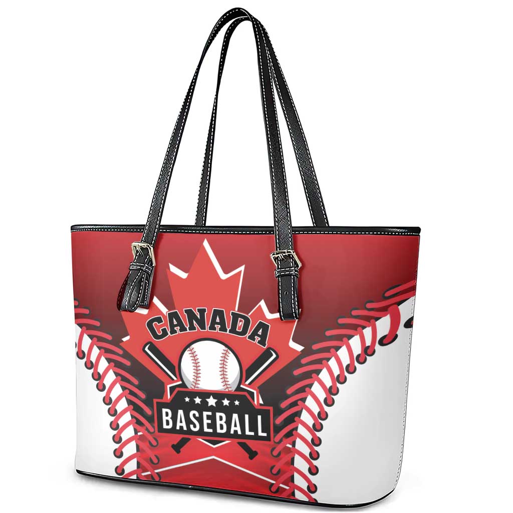 Canada Baseball Leather Tote Bag Go Champion The Maple Leaf