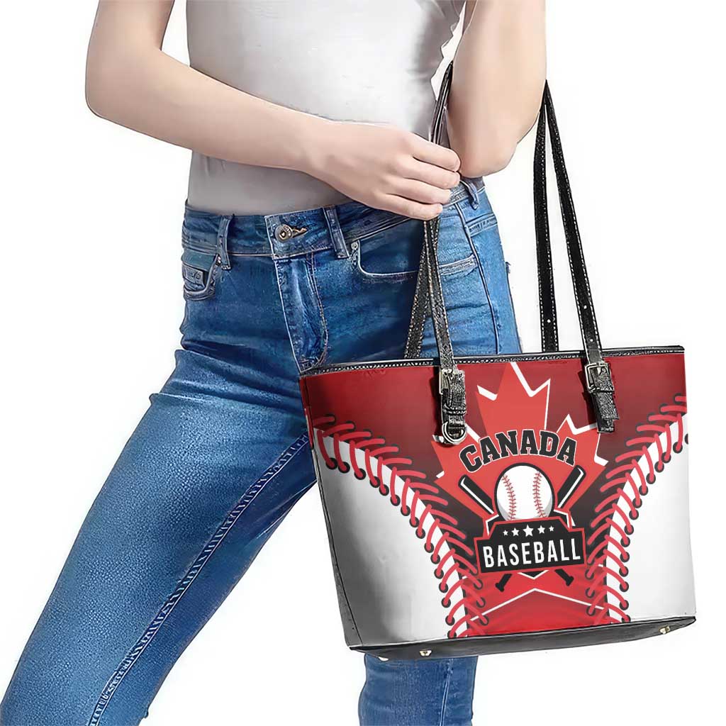 Canada Baseball Leather Tote Bag Go Champion The Maple Leaf