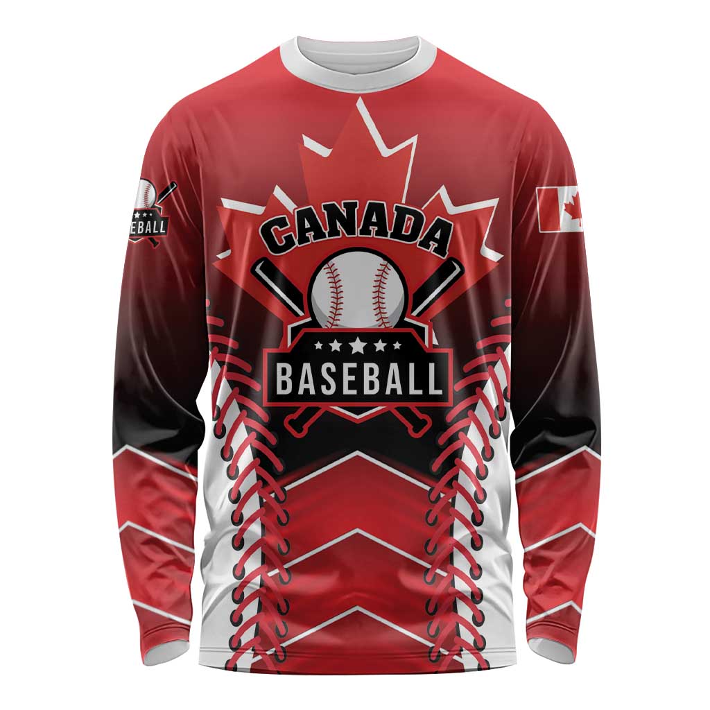 Custom Canada Baseball Long Sleeve Shirt Go Champion The Maple Leaf