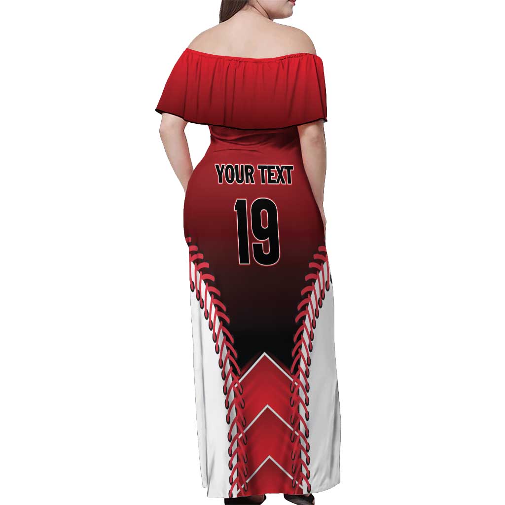 Custom Canada Baseball Off Shoulder Maxi Dress Go Champion The Maple Leaf