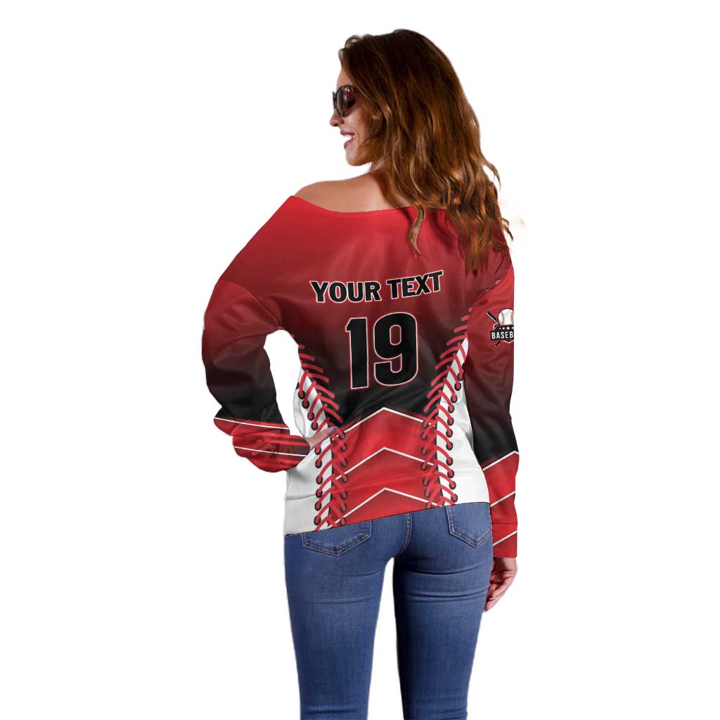 Custom Canada Baseball Off Shoulder Sweater Go Champion The Maple Leaf