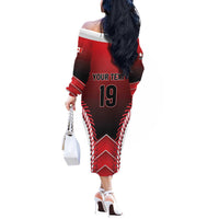 Custom Canada Baseball Off The Shoulder Long Sleeve Dress Go Champion The Maple Leaf