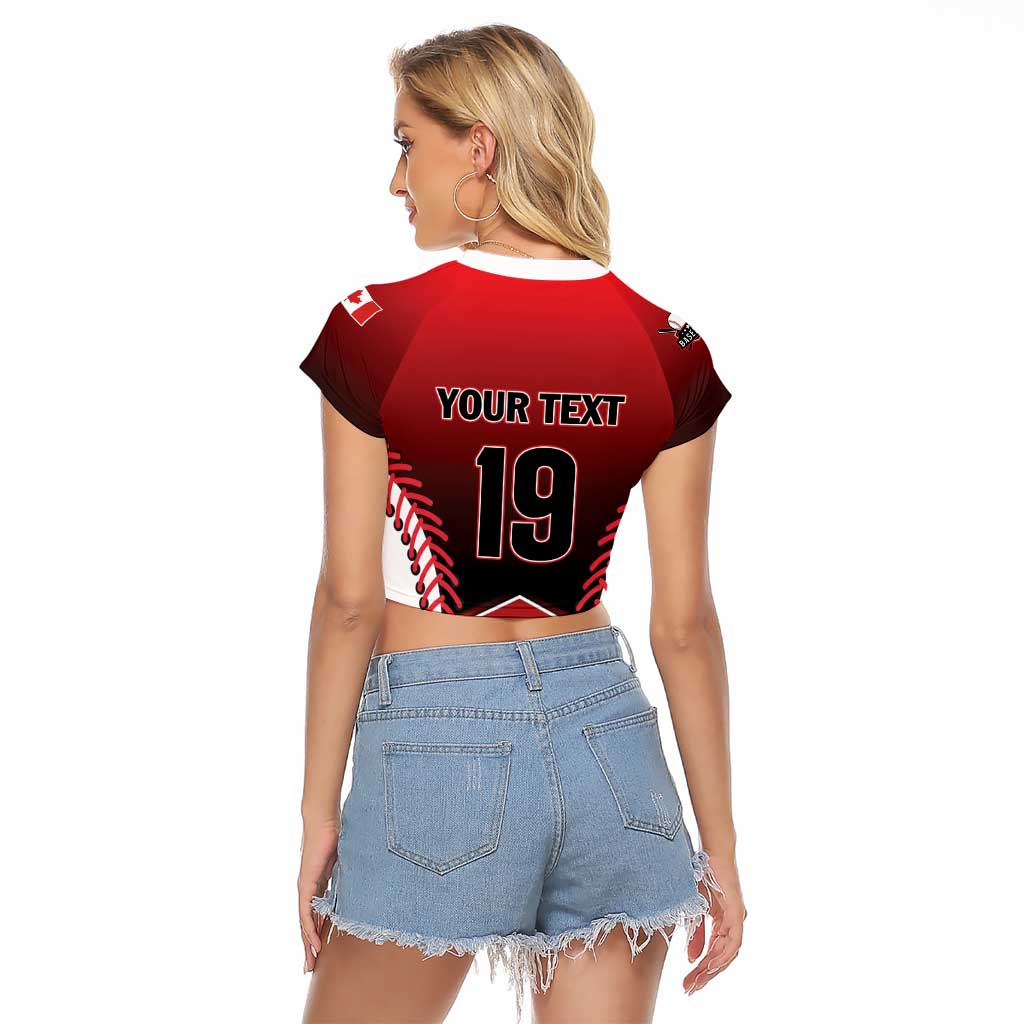 Custom Canada Baseball Raglan Cropped T Shirt Go Champion The Maple Leaf