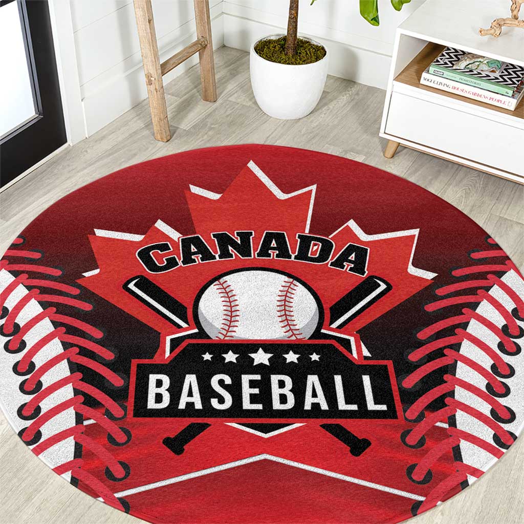 Canada Baseball Round Carpet Go Champion The Maple Leaf