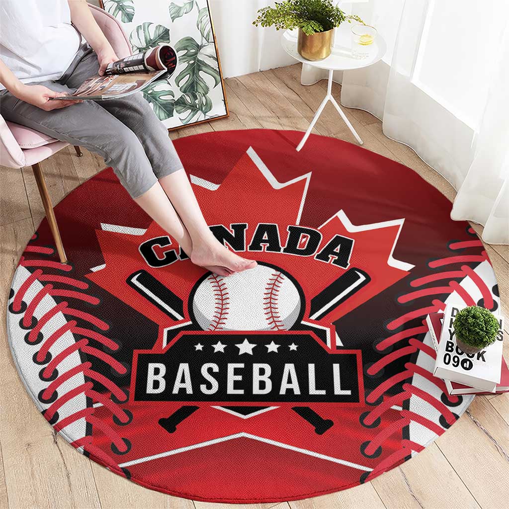 Canada Baseball Round Carpet Go Champion The Maple Leaf