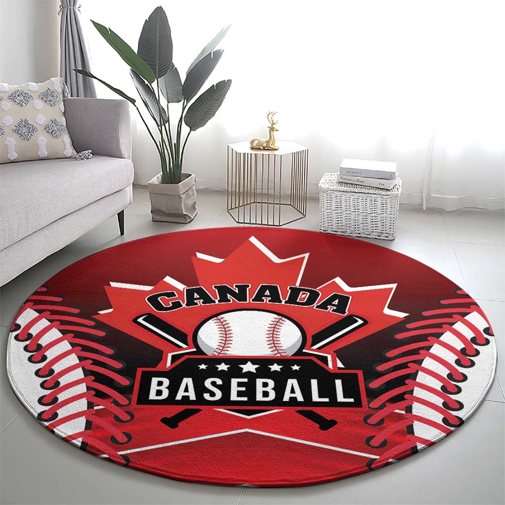 Canada Baseball Round Carpet Go Champion The Maple Leaf