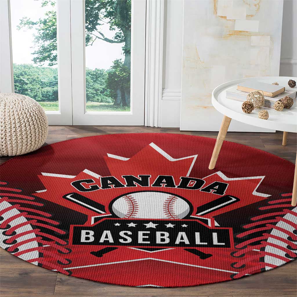 Canada Baseball Round Carpet Go Champion The Maple Leaf