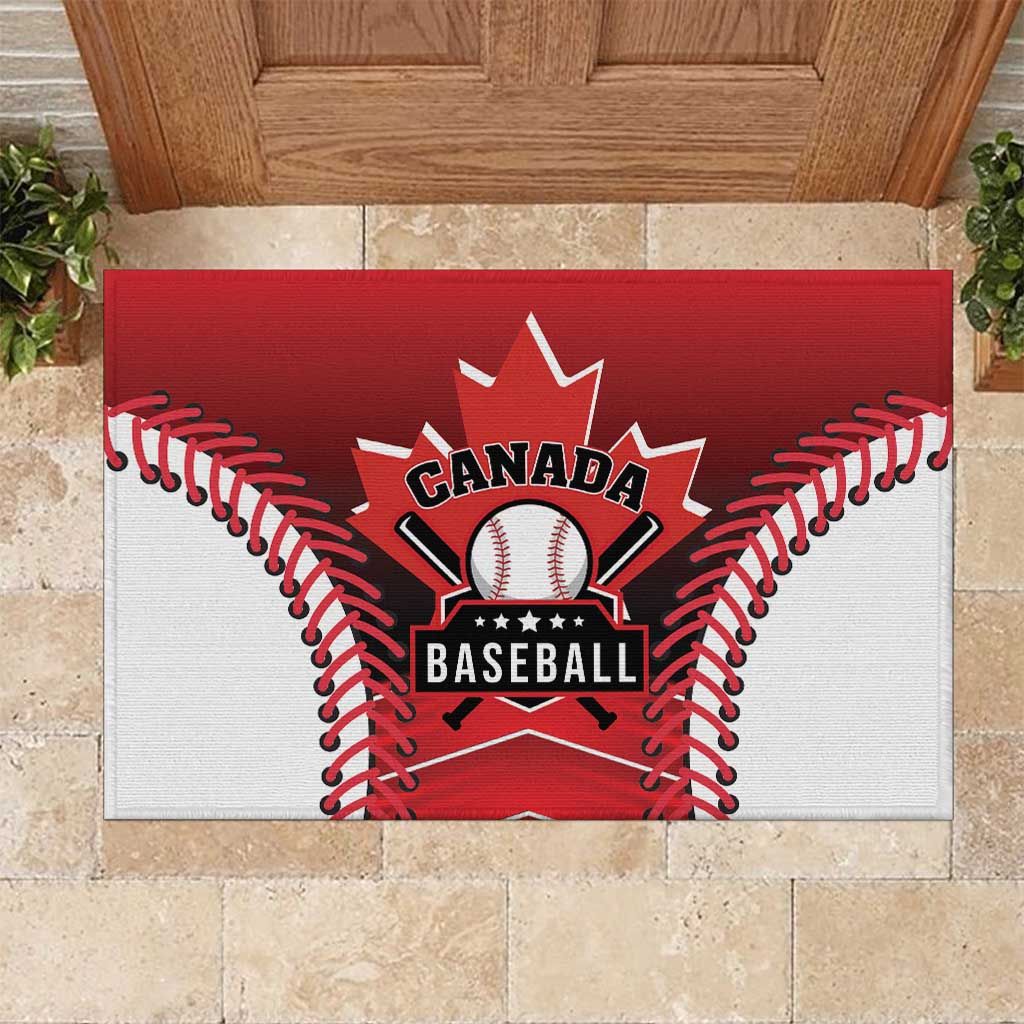 Canada Baseball Rubber Doormat Go Champion The Maple Leaf