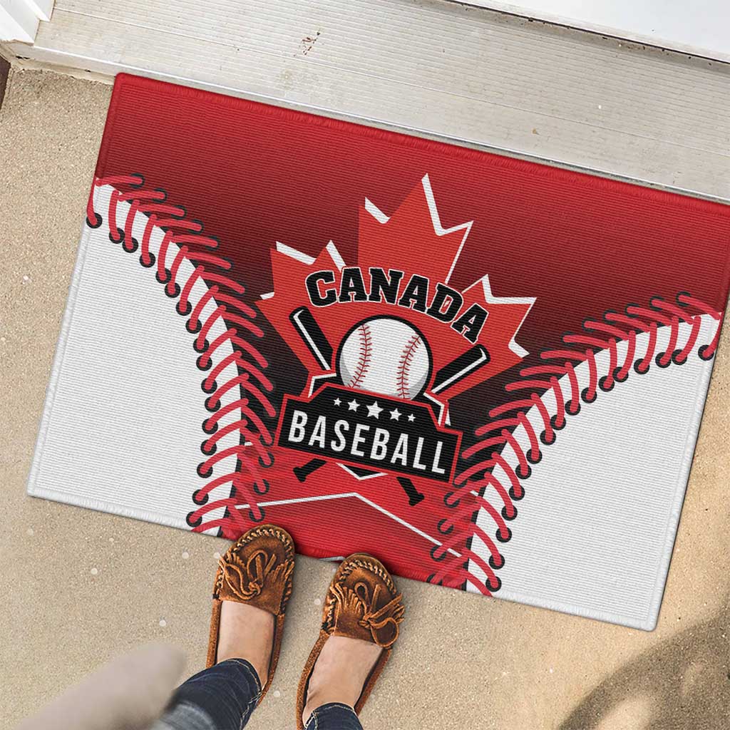 Canada Baseball Rubber Doormat Go Champion The Maple Leaf