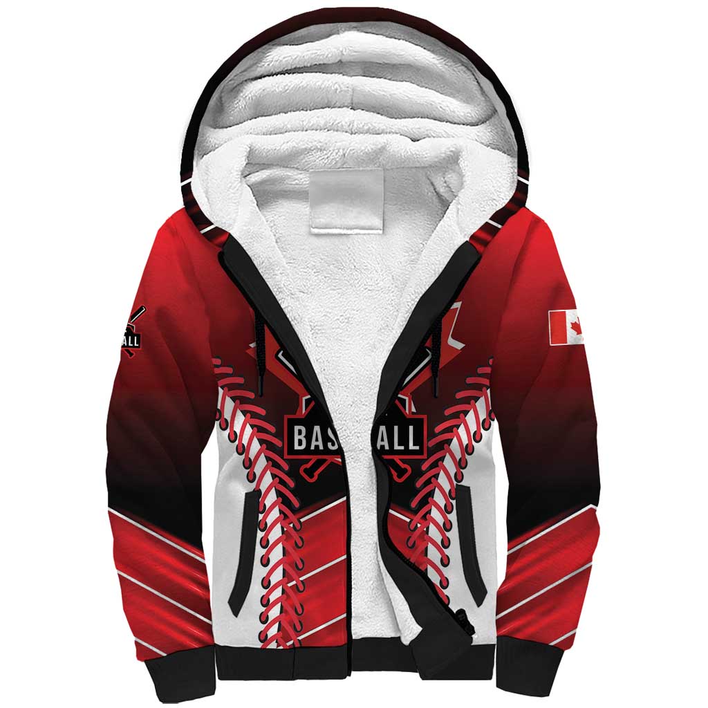 Custom Canada Baseball Sherpa Hoodie Go Champion The Maple Leaf
