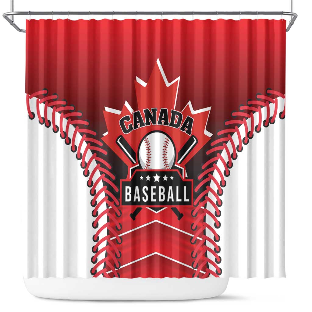 Canada Baseball Shower Curtain Go Champion The Maple Leaf