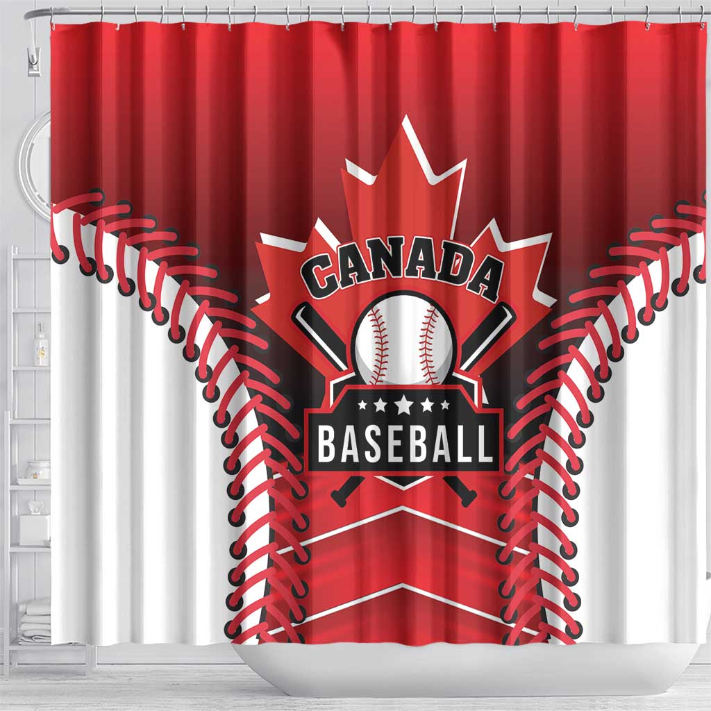 Canada Baseball Shower Curtain Go Champion The Maple Leaf