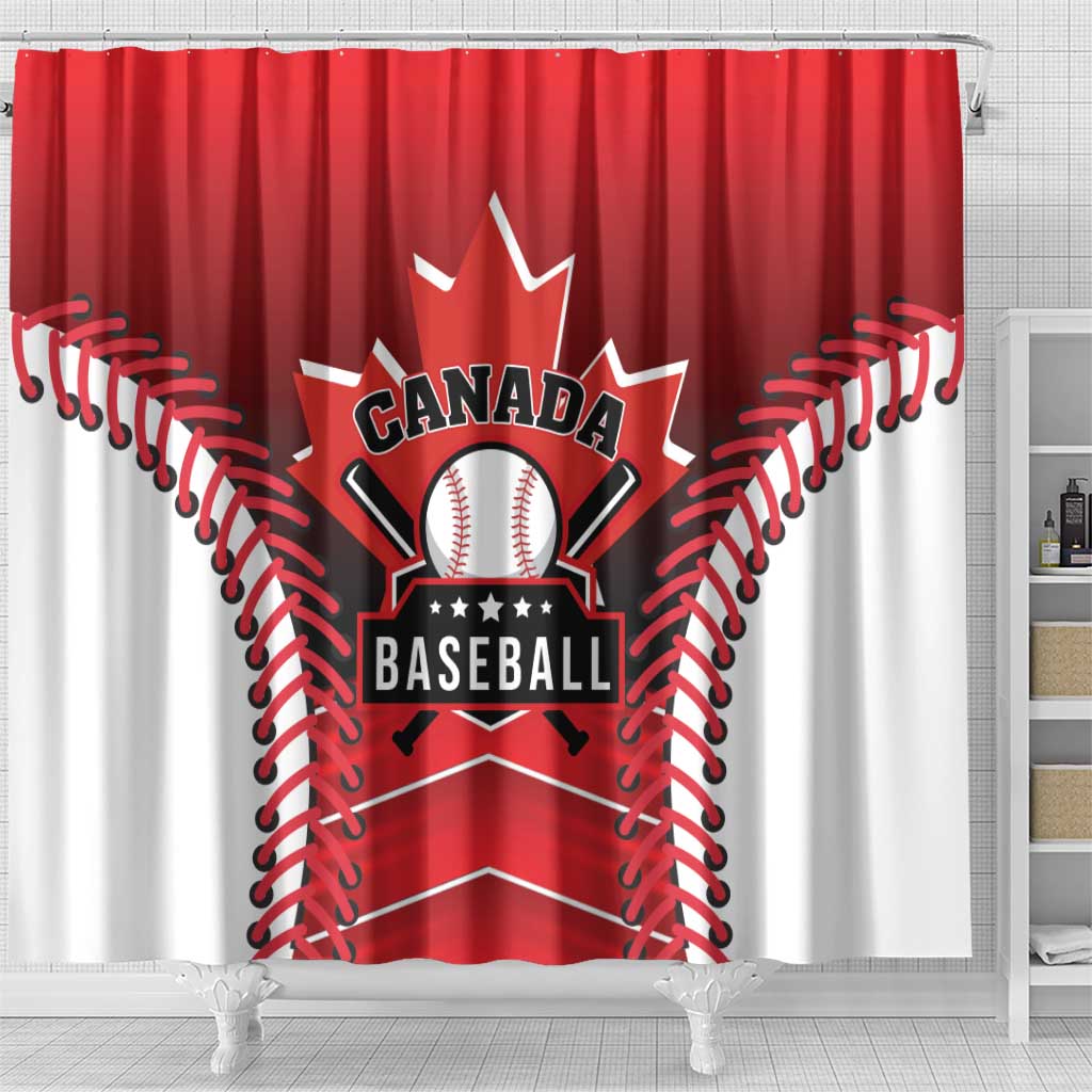 Canada Baseball Shower Curtain Go Champion The Maple Leaf