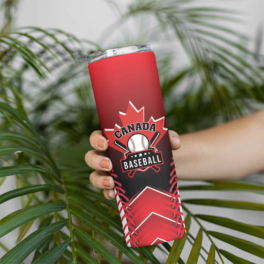 Custom Canada Baseball Skinny Tumbler Go Champion The Maple Leaf