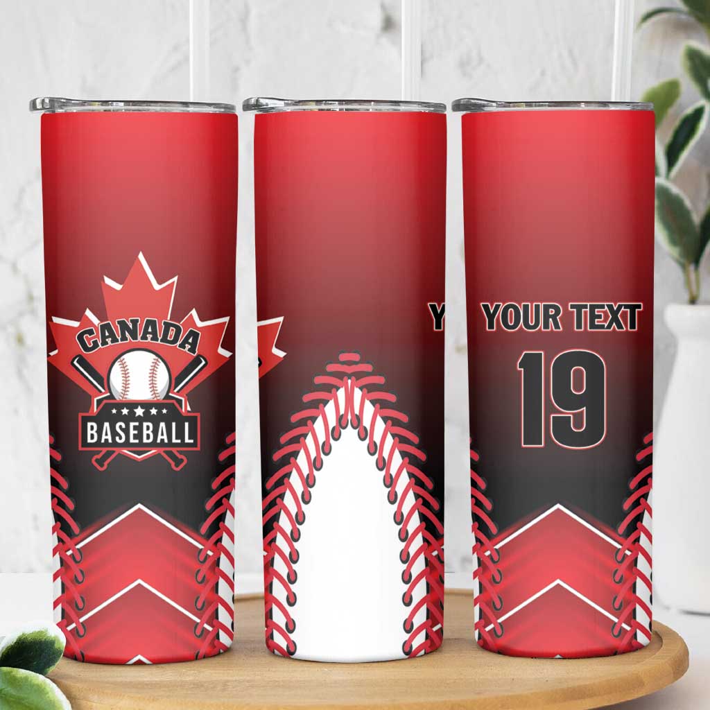 Custom Canada Baseball Skinny Tumbler Go Champion The Maple Leaf