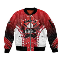 Custom Canada Baseball Sleeve Zip Bomber Jacket Go Champion The Maple Leaf