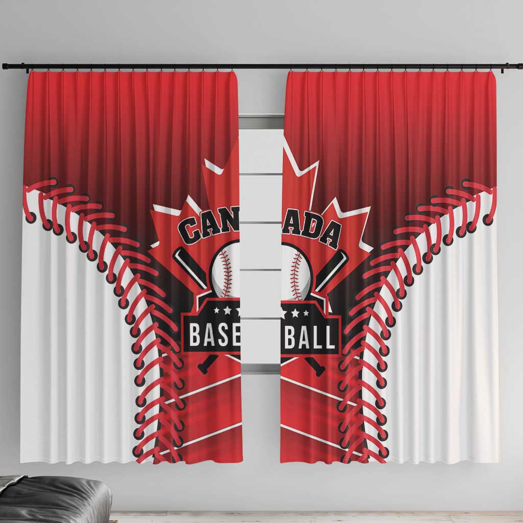 Canada Baseball Window Curtain Go Champion The Maple Leaf