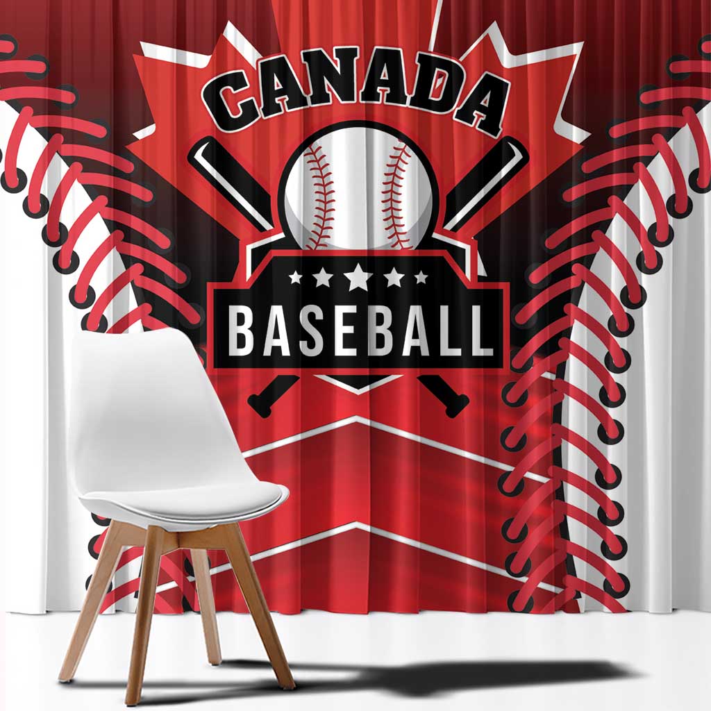 Canada Baseball Window Curtain Go Champion The Maple Leaf