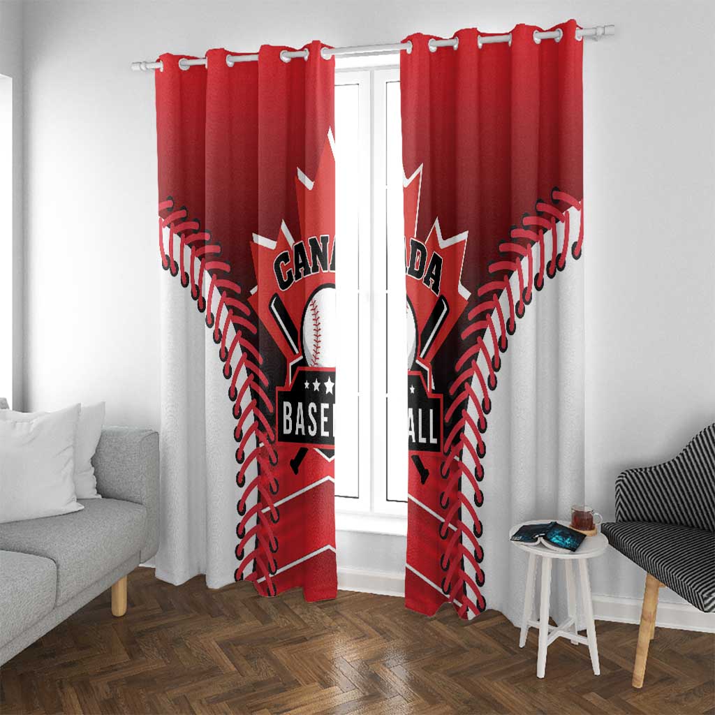 Canada Baseball Window Curtain Go Champion The Maple Leaf
