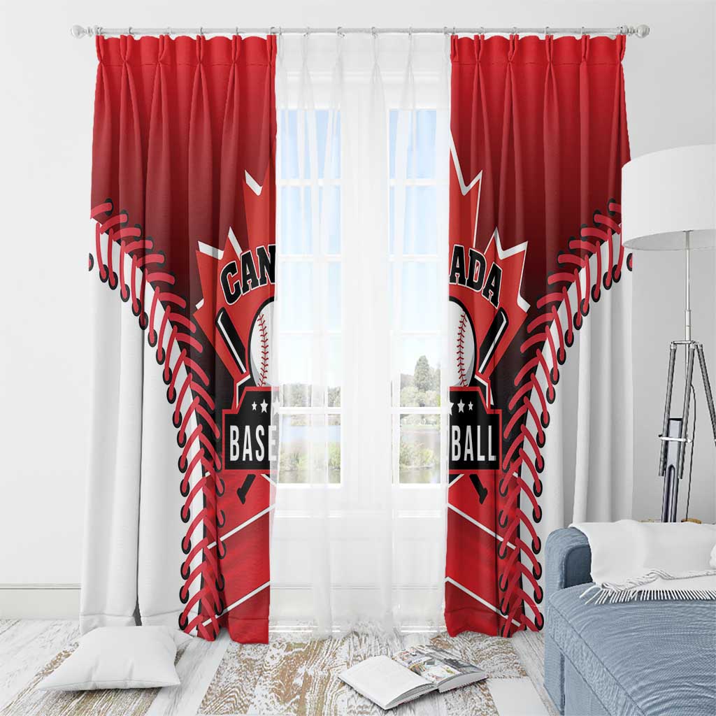 Canada Baseball Window Curtain Go Champion The Maple Leaf