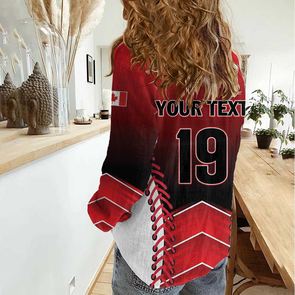 Custom Canada Baseball Women Casual Shirt Go Champion The Maple Leaf