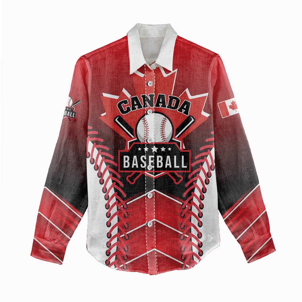 Custom Canada Baseball Women Casual Shirt Go Champion The Maple Leaf