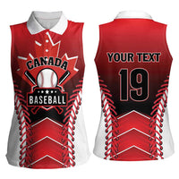 Custom Canada Baseball Women Sleeveless Polo Shirt Go Champion The Maple Leaf