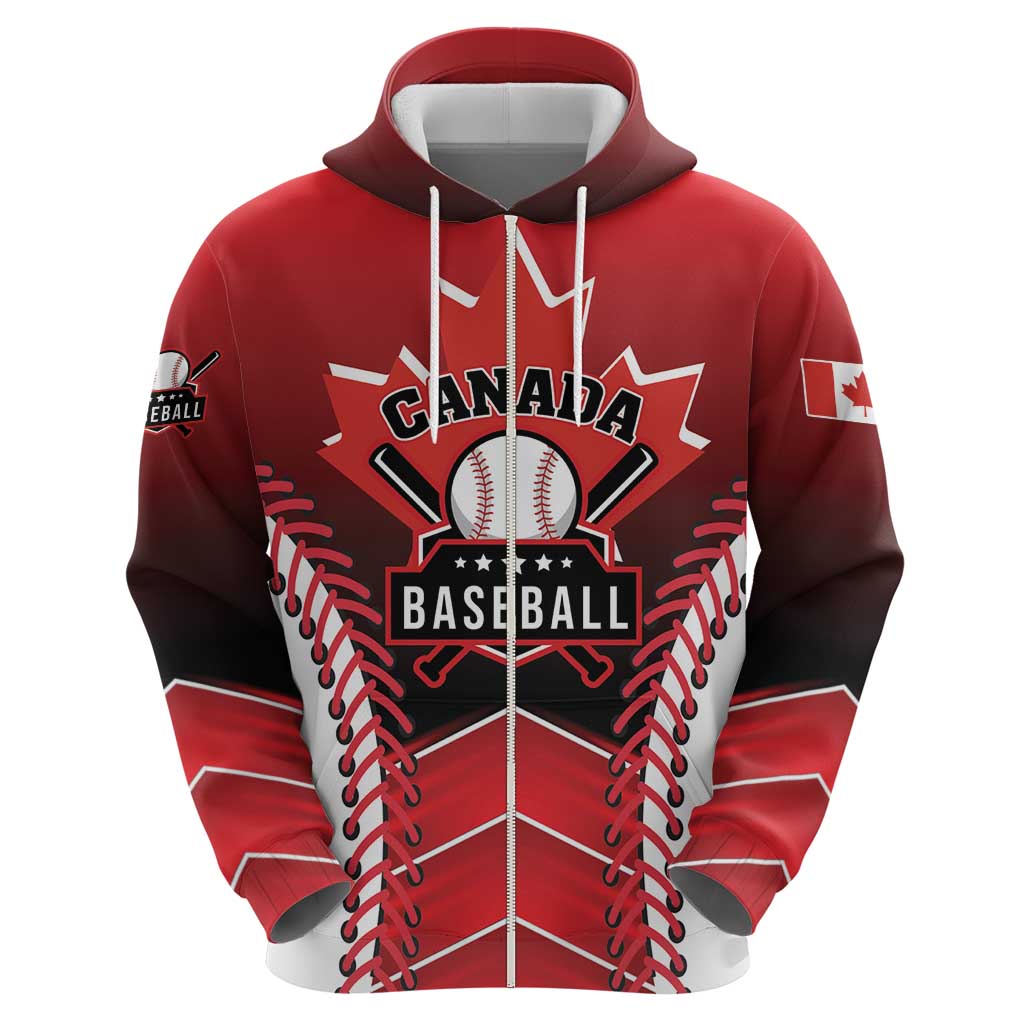 Custom Canada Baseball Zip Hoodie Go Champion The Maple Leaf