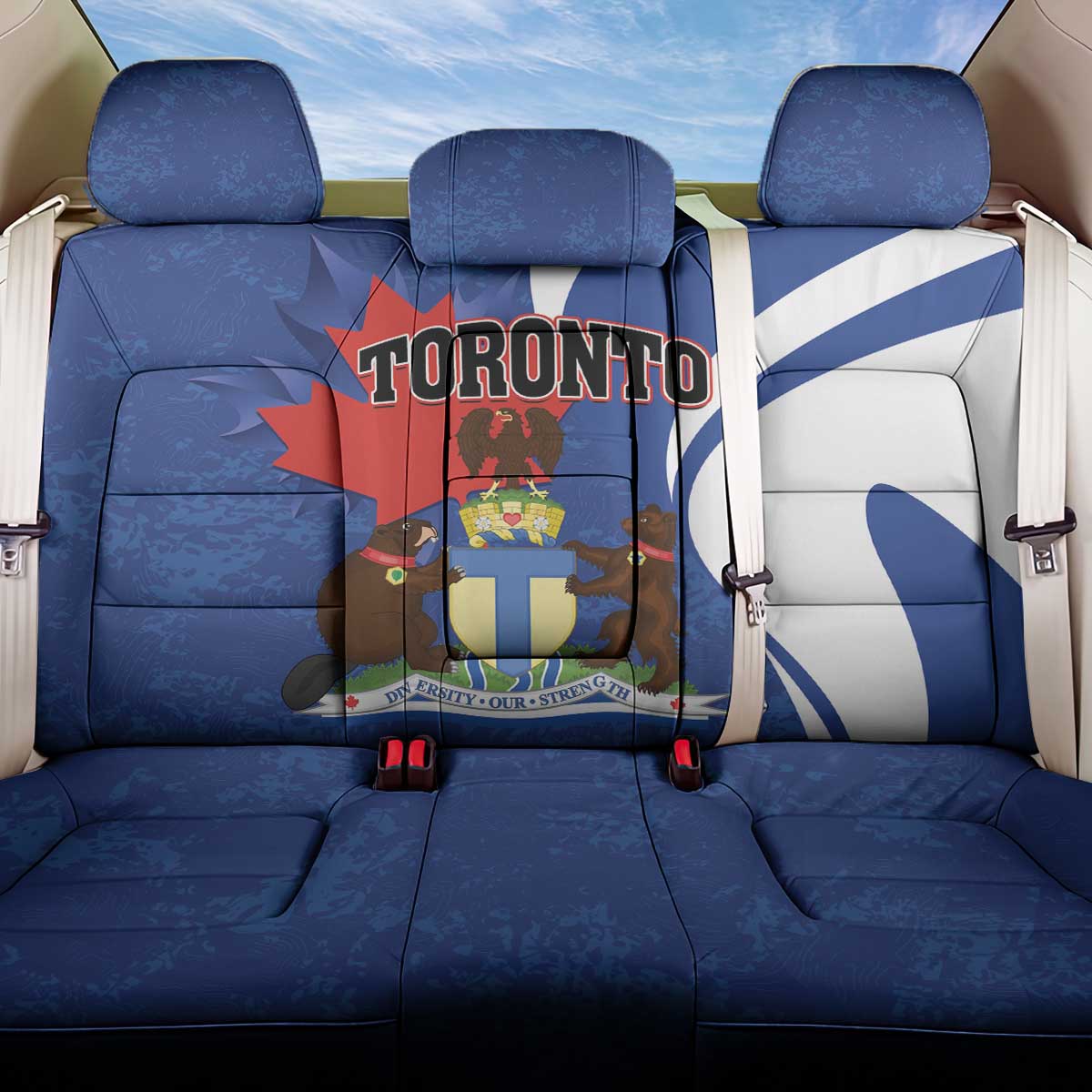 Canada Toronto Back Car Seat Cover Maple Leaf Diversity Our Strength