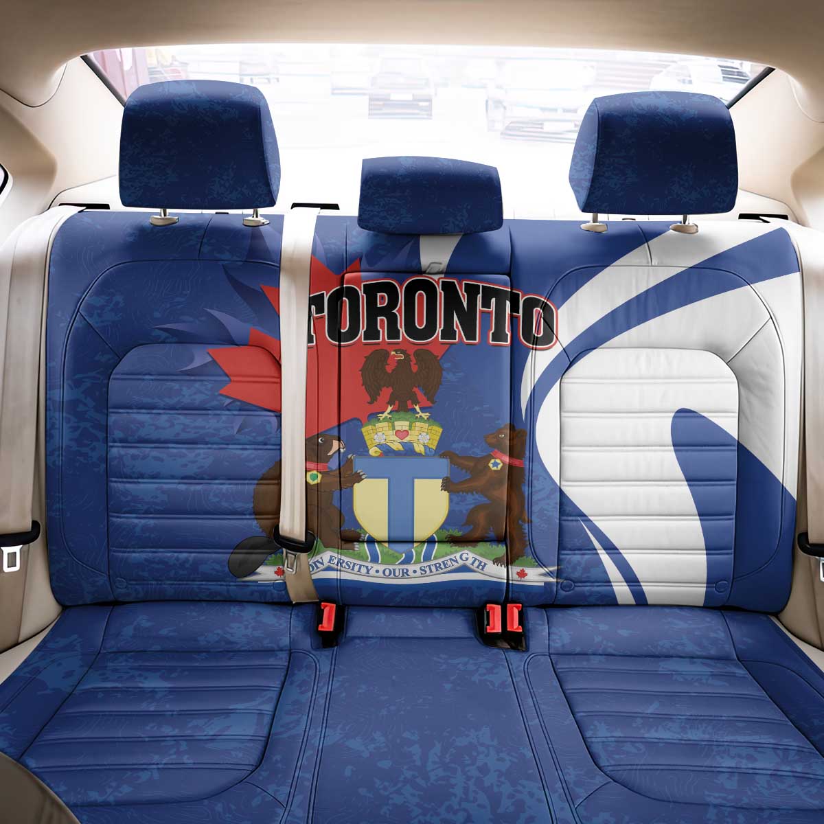 Canada Toronto Back Car Seat Cover Maple Leaf Diversity Our Strength