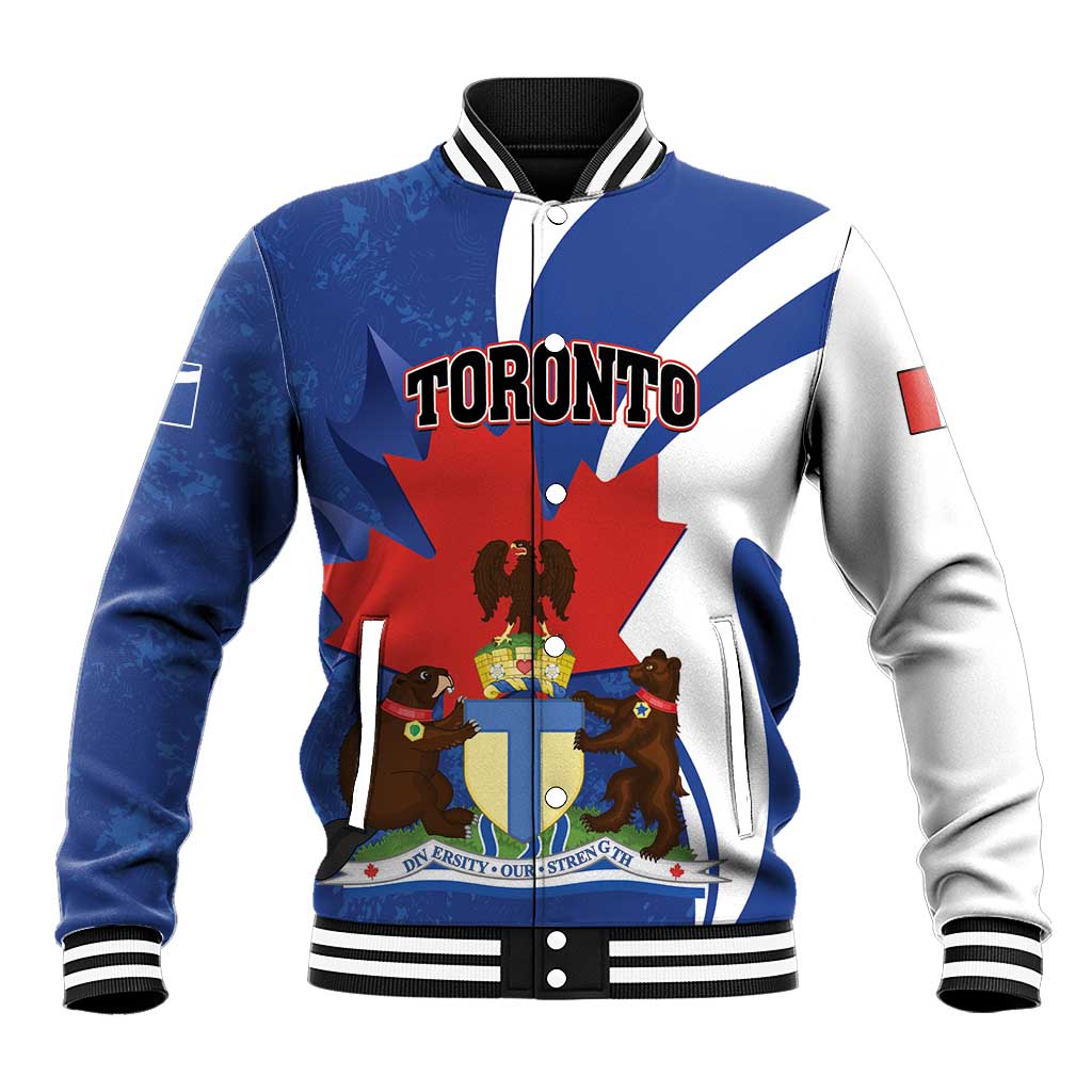 Personalised Canada Toronto Baseball Jacket Maple Leaf Diversity Our Strength