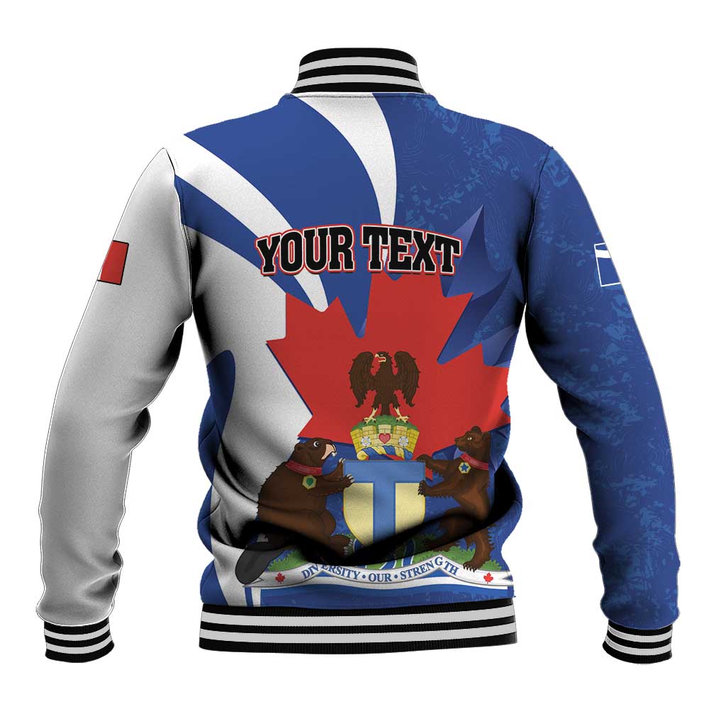Personalised Canada Toronto Baseball Jacket Maple Leaf Diversity Our Strength