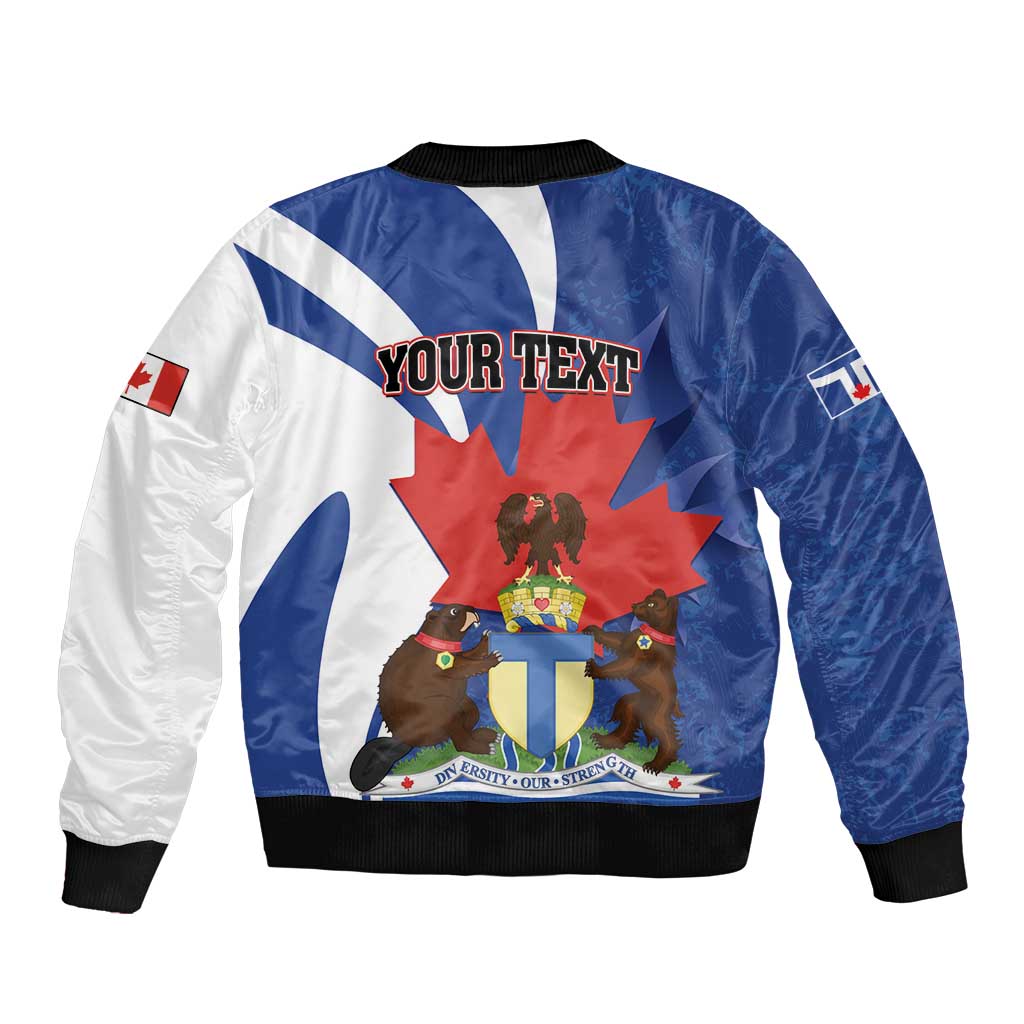 Personalised Canada Toronto Bomber Jacket Maple Leaf Diversity Our Strength