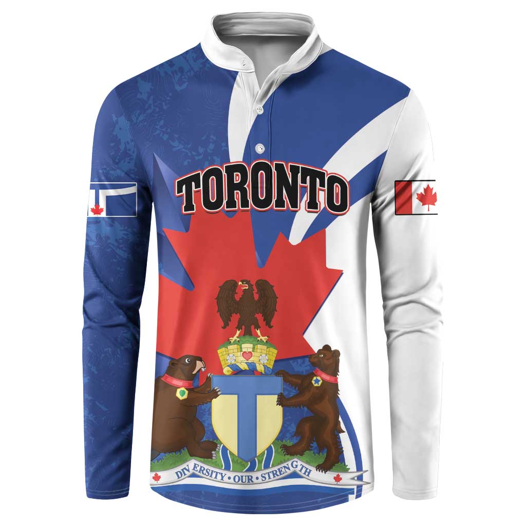 Personalised Canada Toronto Button Sweatshirt Maple Leaf Diversity Our Strength