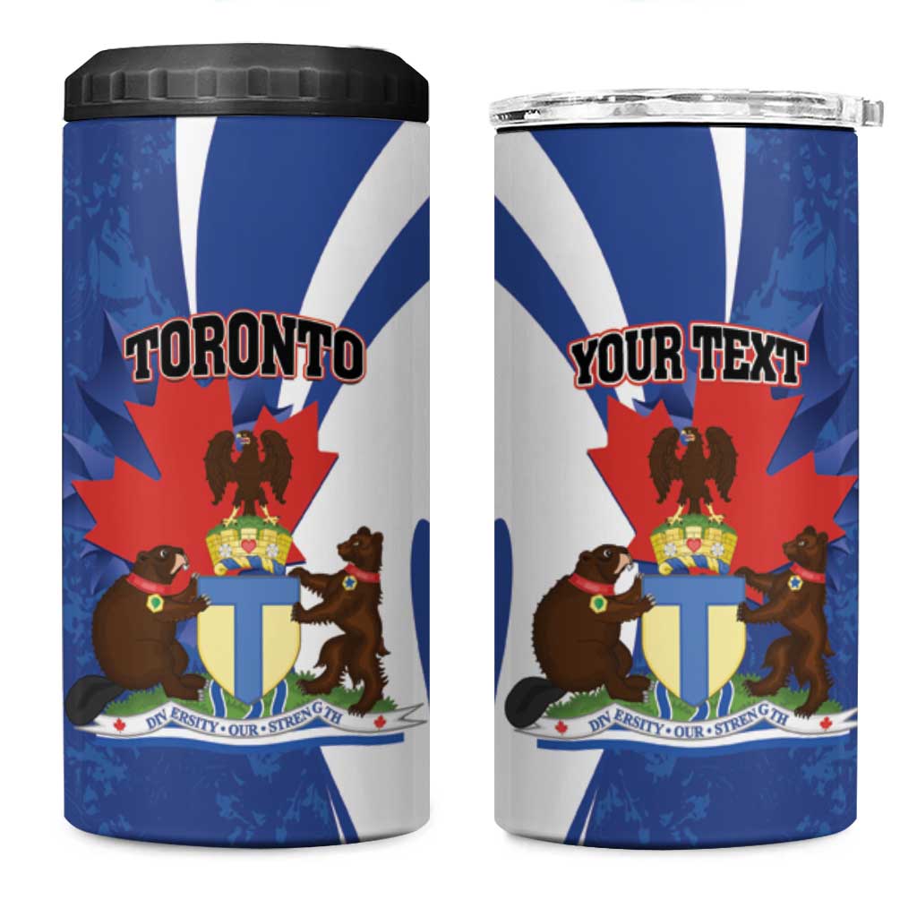 Personalised Canada Toronto 4 in 1 Can Cooler Tumbler Maple Leaf Diversity Our Strength