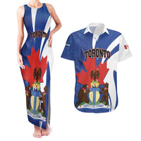 Personalised Canada Toronto Couples Matching Tank Maxi Dress and Hawaiian Shirt Maple Leaf Diversity Our Strength