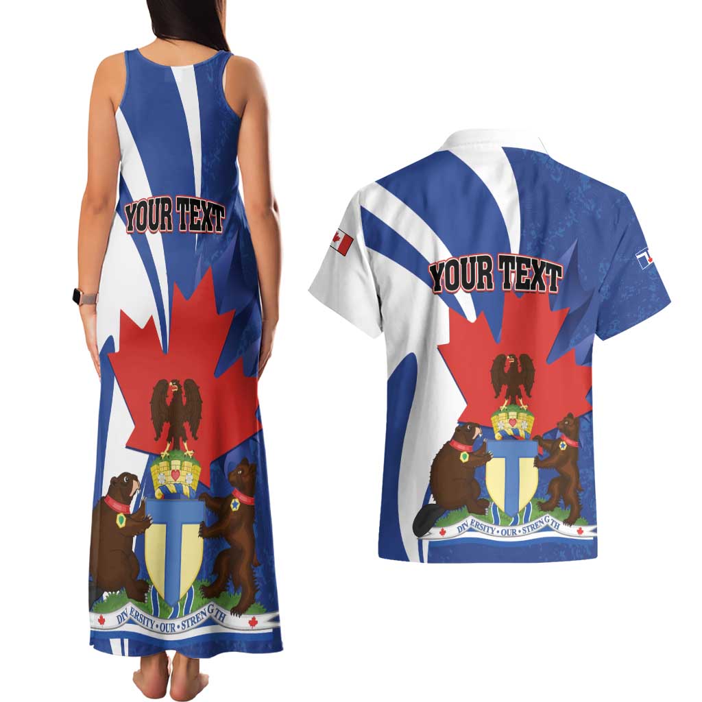 Personalised Canada Toronto Couples Matching Tank Maxi Dress and Hawaiian Shirt Maple Leaf Diversity Our Strength