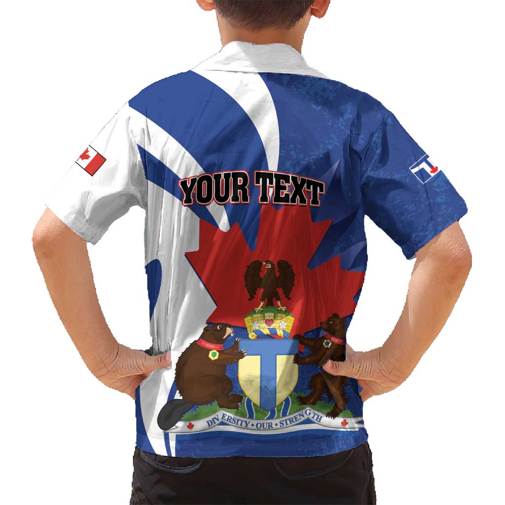 Personalised Canada Toronto Family Matching Long Sleeve Bodycon Dress and Hawaiian Shirt Maple Leaf Diversity Our Strength