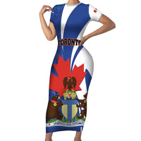 Personalised Canada Toronto Family Matching Short Sleeve Bodycon Dress and Hawaiian Shirt Maple Leaf Diversity Our Strength