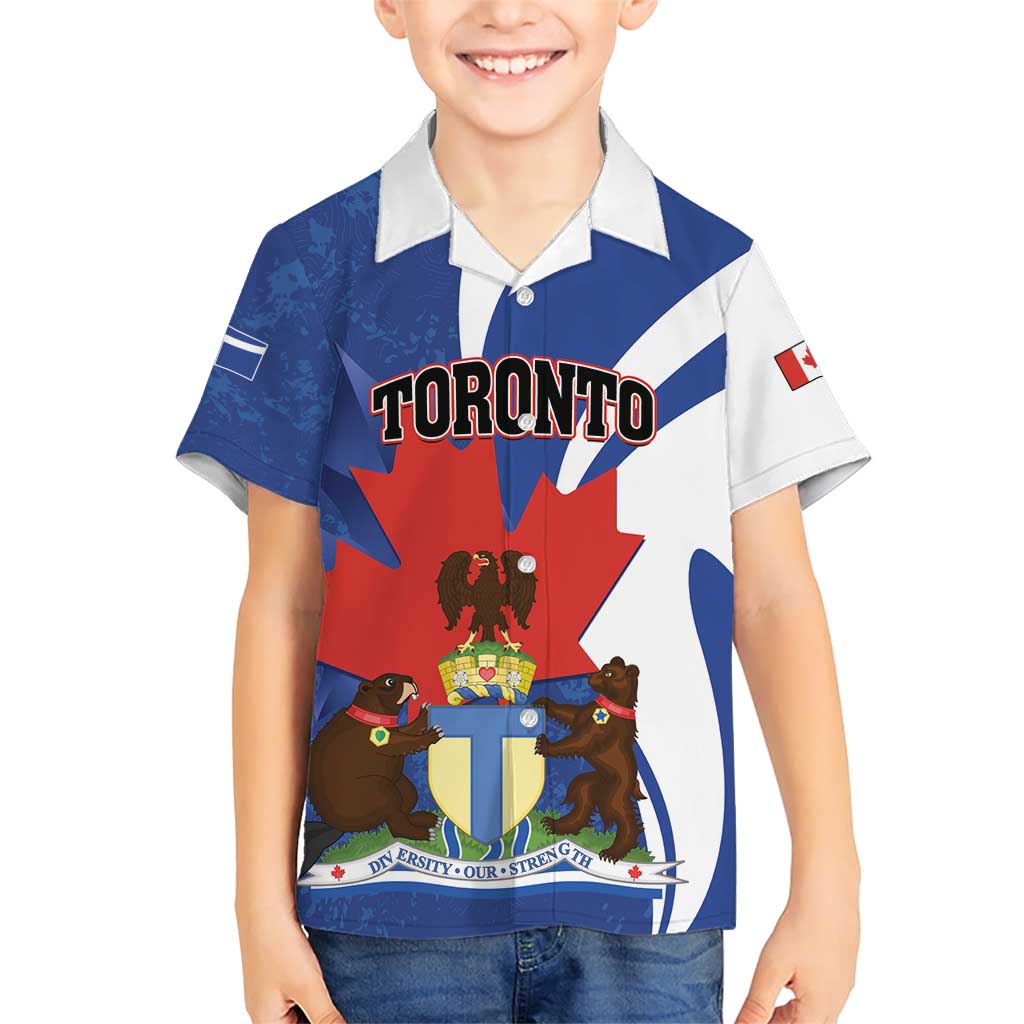 Personalised Canada Toronto Family Matching Short Sleeve Bodycon Dress and Hawaiian Shirt Maple Leaf Diversity Our Strength