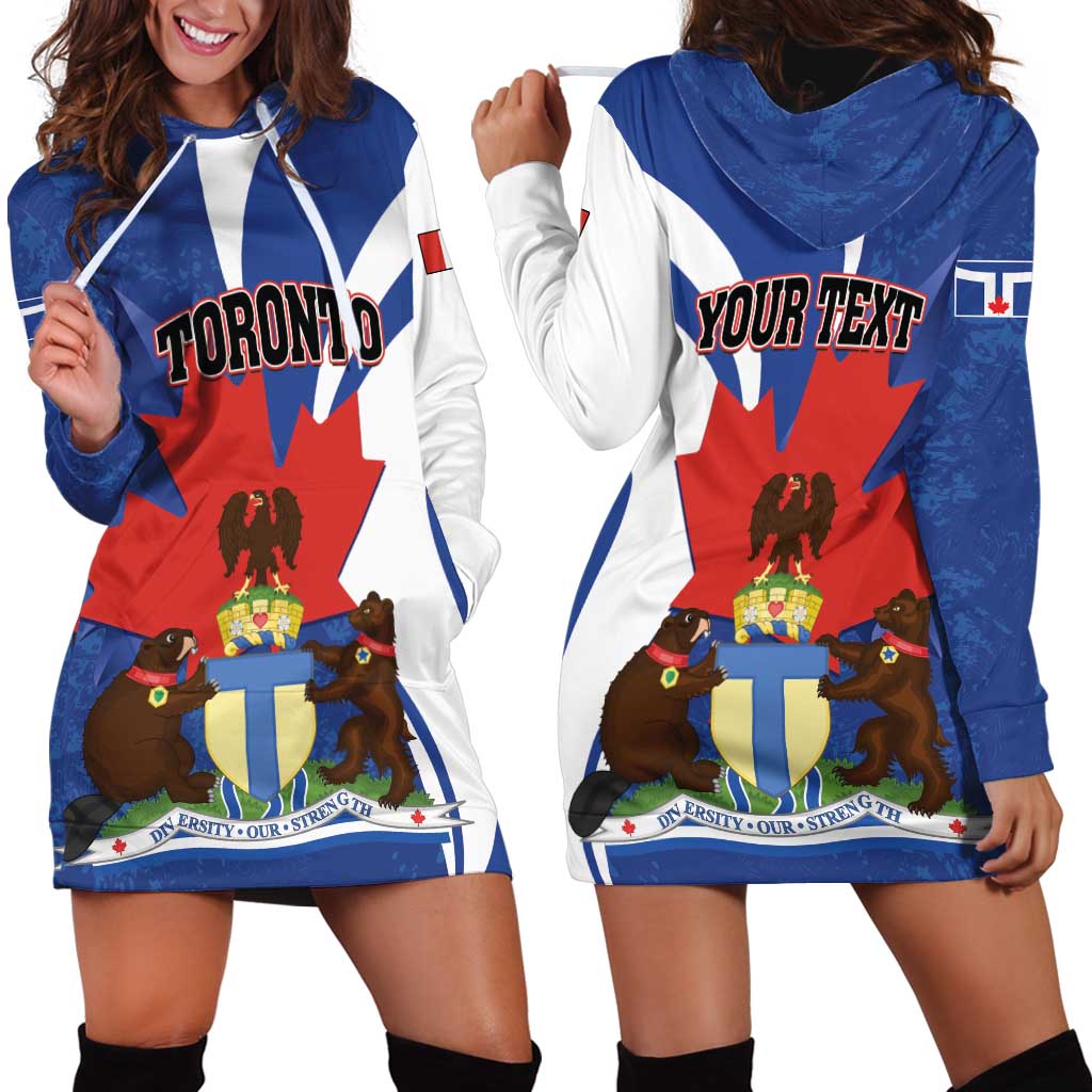 Personalised Canada Toronto Hoodie Dress Maple Leaf Diversity Our Strength