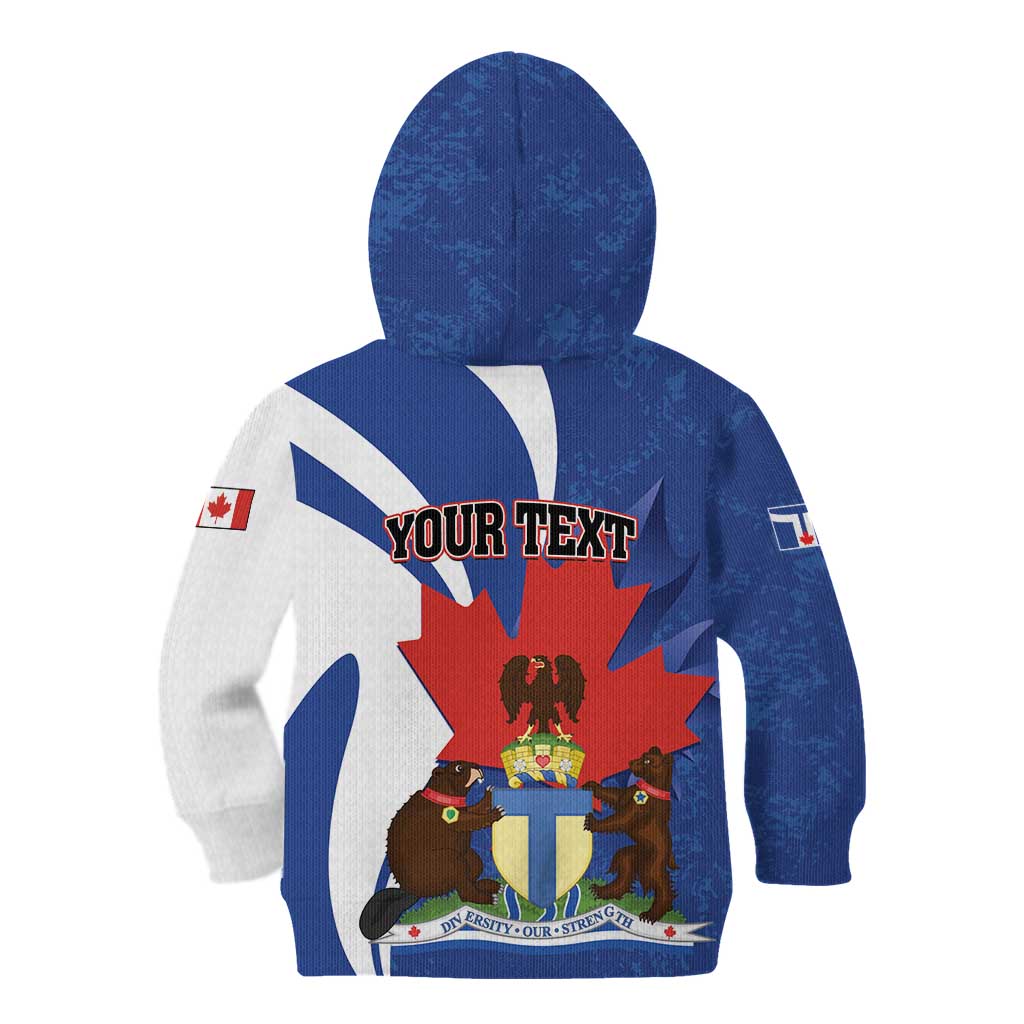 Personalised Canada Toronto Kid Hoodie Maple Leaf Diversity Our Strength