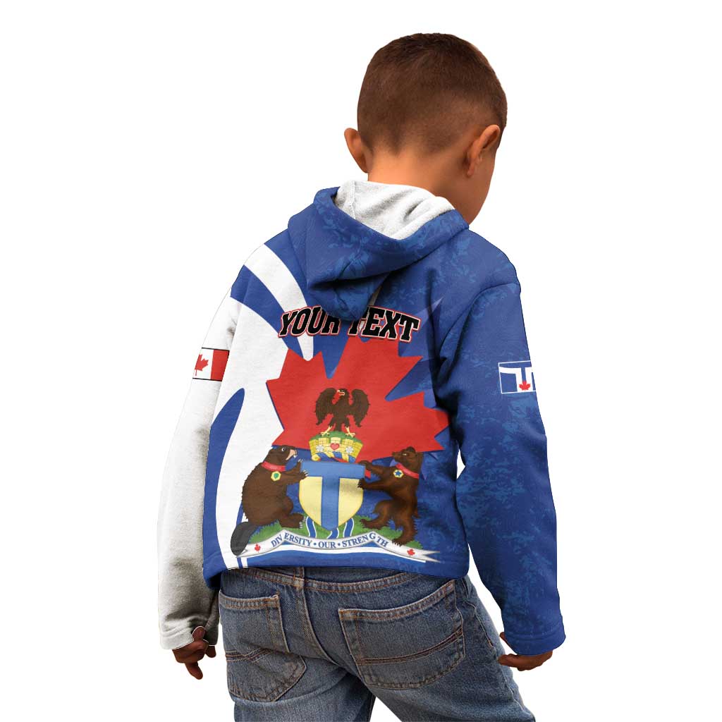 Personalised Canada Toronto Kid Hoodie Maple Leaf Diversity Our Strength